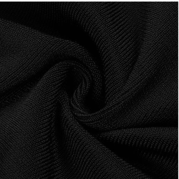 Bandage Asymmetrical Midi Dress in Black - Picture 6 of 16